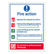 Fire Action Sign